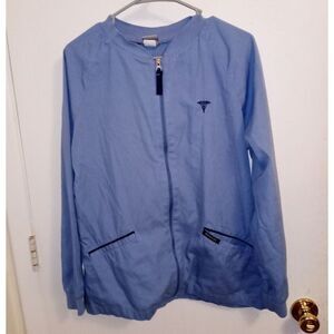 Metroscrubs Scrub Jacket Long Sleeve Light Blue Full Zip Women's Medium? Vintage